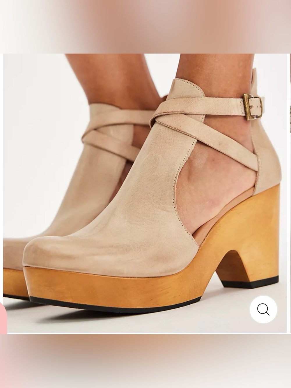 FREE PEOPLE Cedar Leather Platform Clogs, Size 8 women’s BOHO - Picture 9 of 10